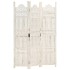 Biombo 3 paneles tallado a mano madera mango blanco 120x165