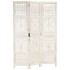 Biombo 3 paneles tallado a mano madera mango blanco 120x165