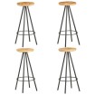 Taburetes de cocina 4 unidades madera de mango rugosa