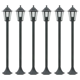 Farolas de jardín aluminio verde oscuro E27 110 cm 6