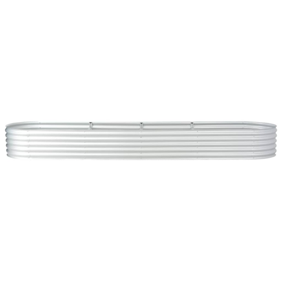 Arriate de acero galvanizado plateado 400x80x44