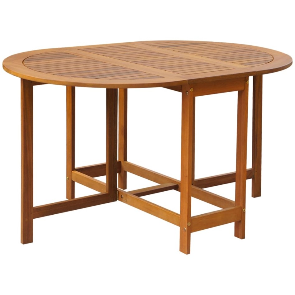 Set comedor de jardín plegable 5 piezas madera maciza de