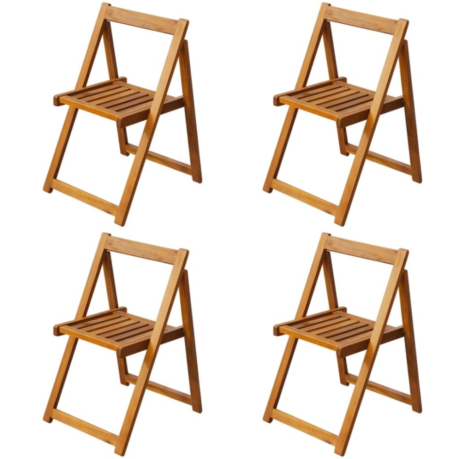 Set comedor de jardín plegable 5 piezas madera maciza de