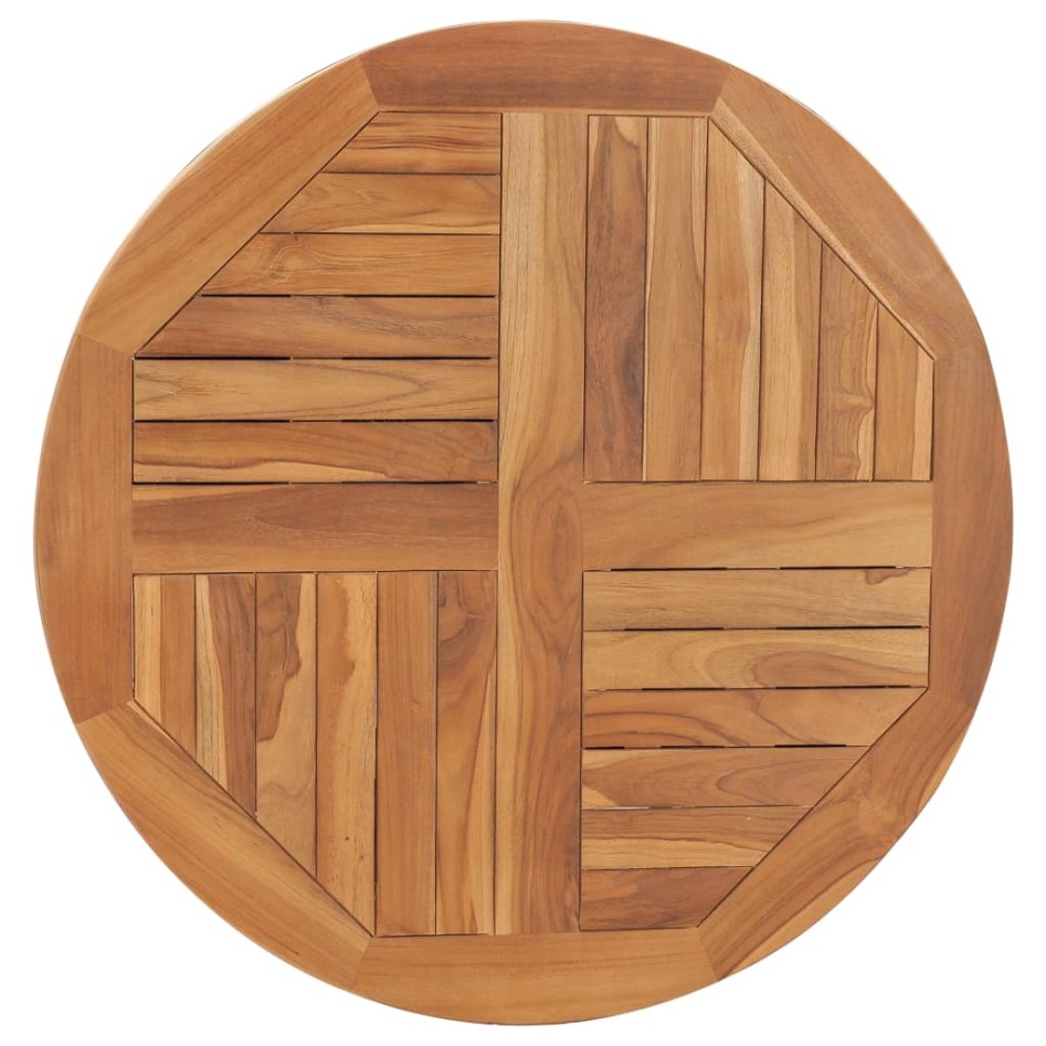 Superficie de mesa redonda madera maciza de teca 2,5 cm 80
