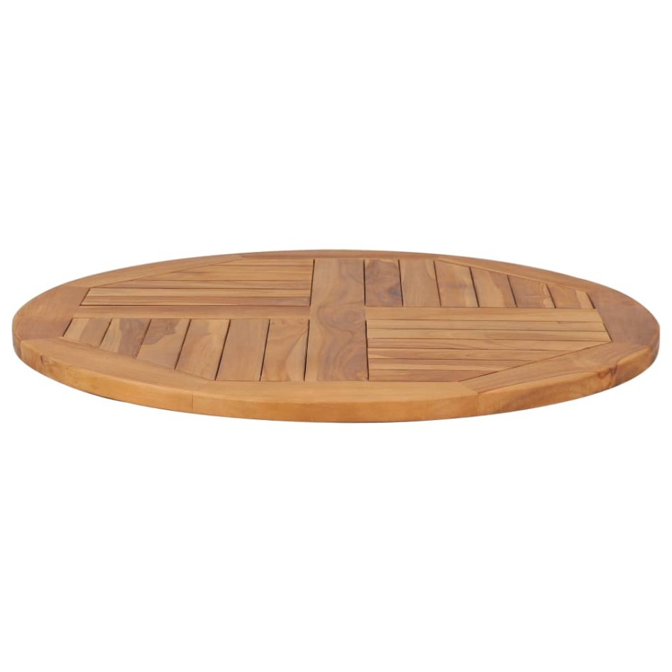 Superficie de mesa redonda madera maciza de teca 2,5 cm 80