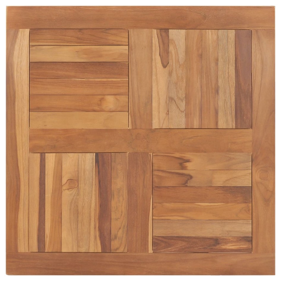 Superficie de mesa cuadrada madera maciza de teca 80x80x2,5