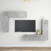 Set muebles de salón TV 4 pzas madera ingeniería gris hormigón