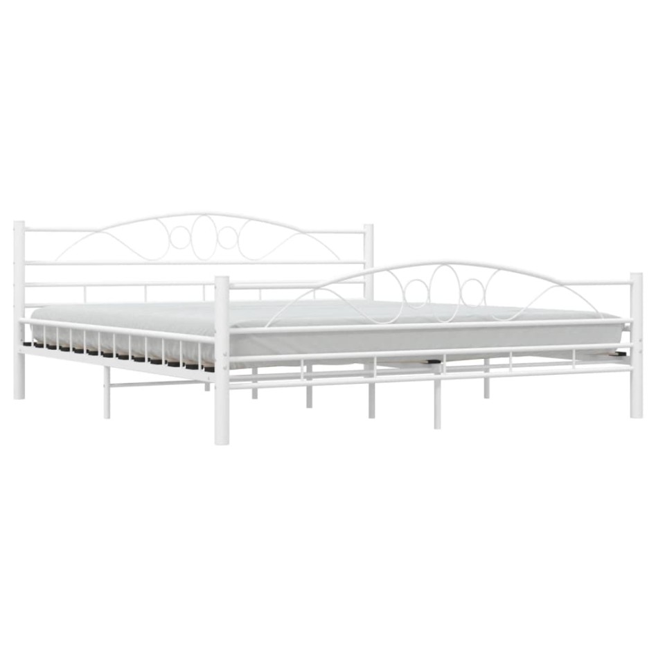 Estructura de cama de metal blanca 180x200