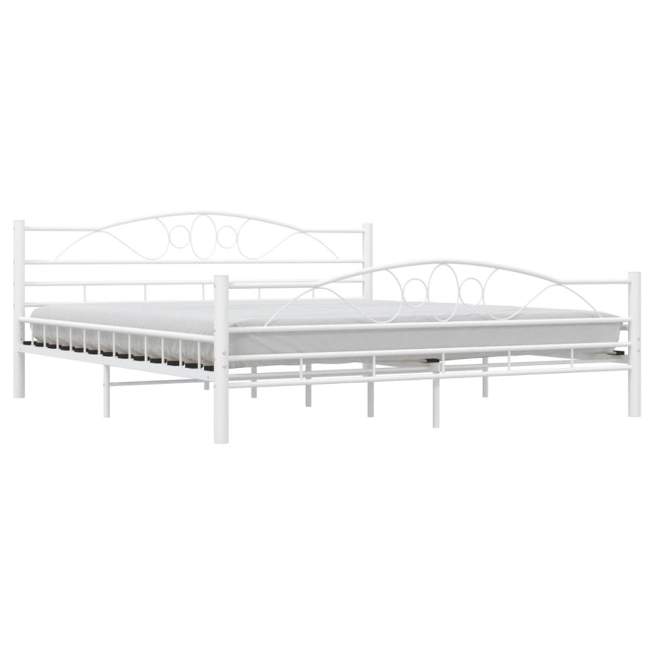 Estructura de cama de metal blanca 180x200