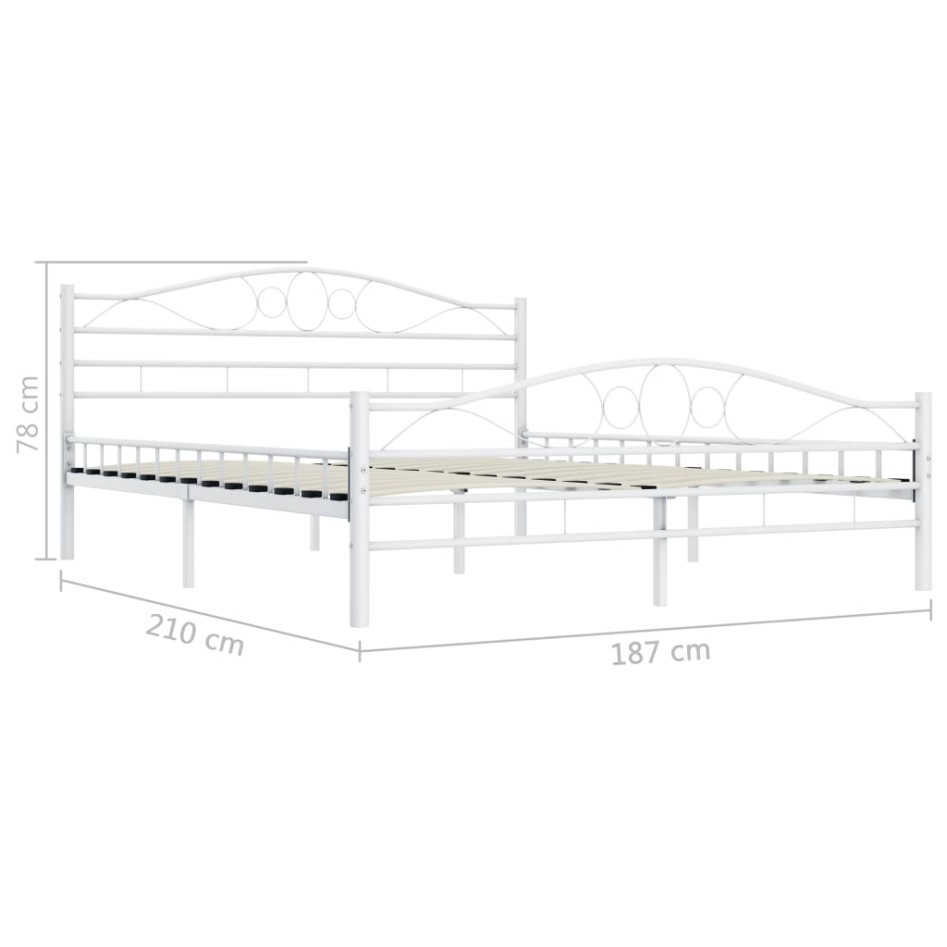 Estructura de cama de metal blanca 180x200