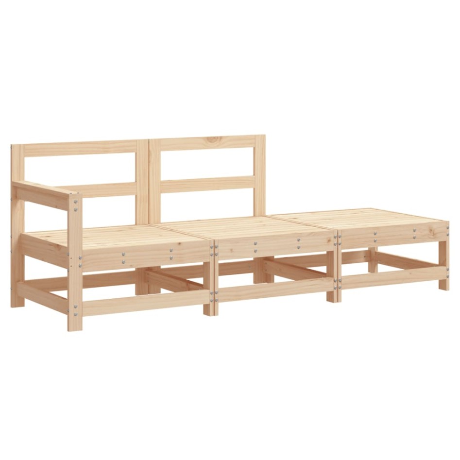 Juego de sofás de jardín 3 pzas con cojines madera