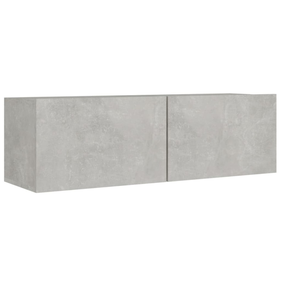 Set de muebles de TV 4 pzas madera contrachapada gris
