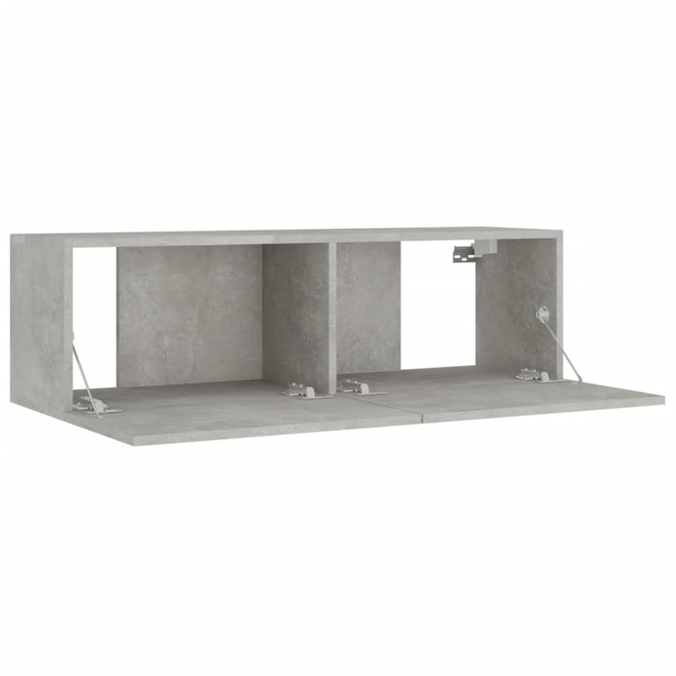Set de muebles de TV 4 pzas madera contrachapada gris
