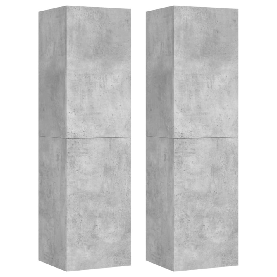 Set de muebles de TV 4 pzas madera contrachapada gris