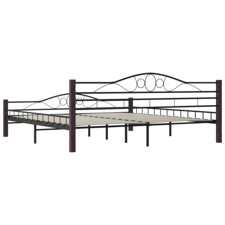Estructura de cama de metal negro 200x200