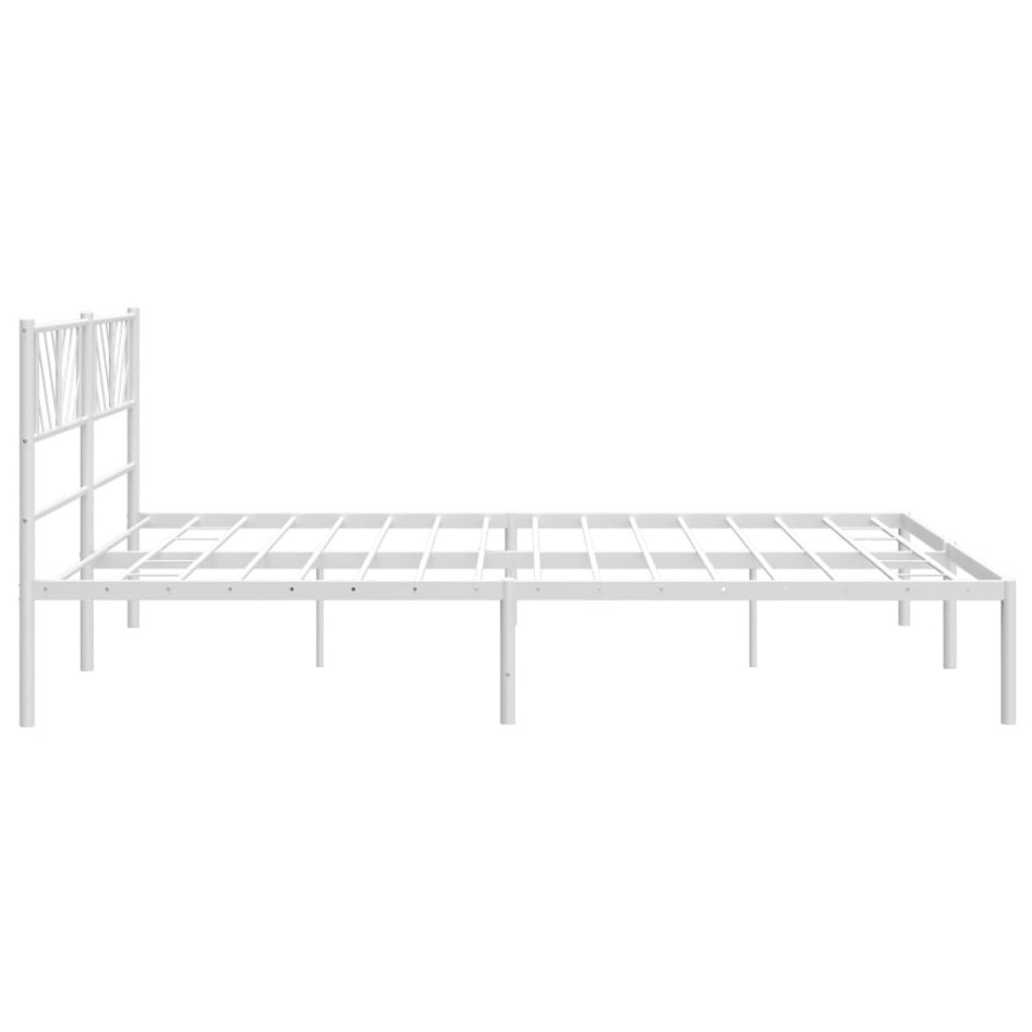 Estructura de cama de metal con cabecero blanco 183x213