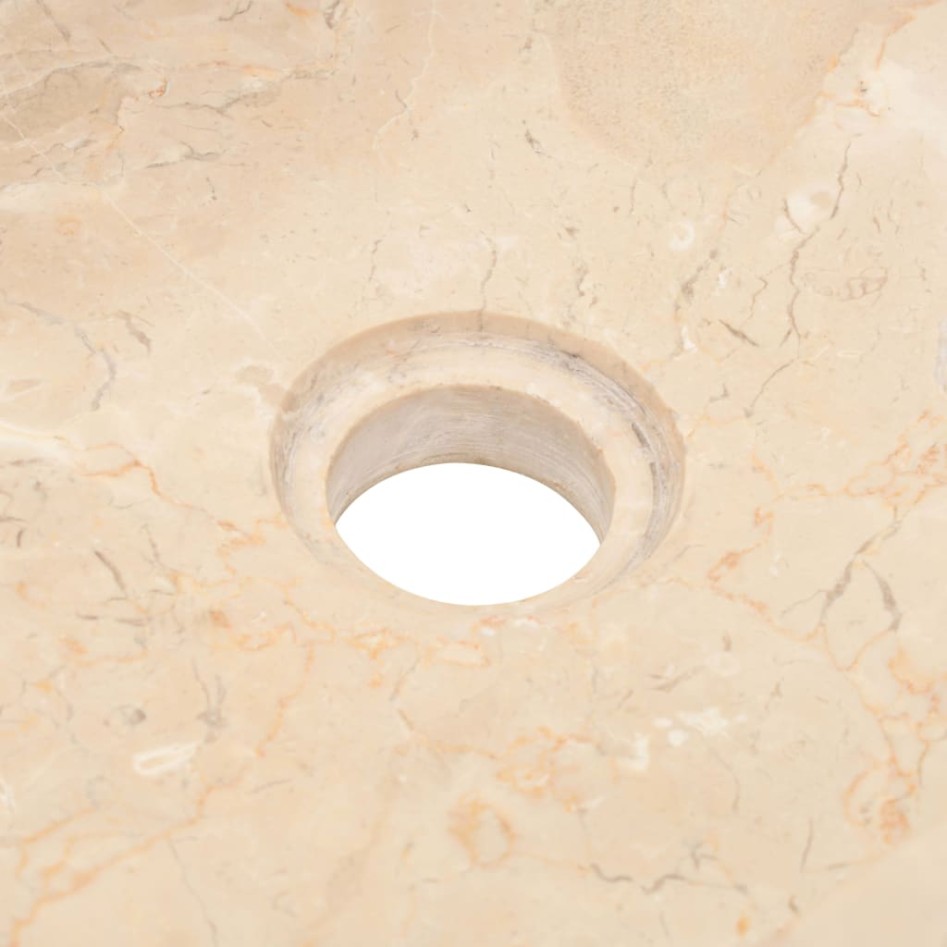 Lavabo de mármol crema con brillo 45x30x12