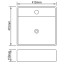 Lavabo con rebosadero 41x41x15 cm cerámica