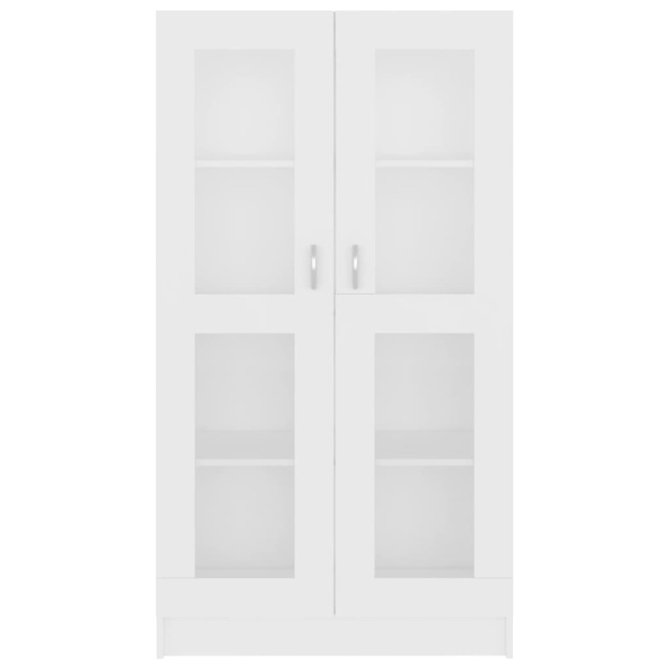 Vitrina de madera contrachapada blanco 82,5x30,5x150