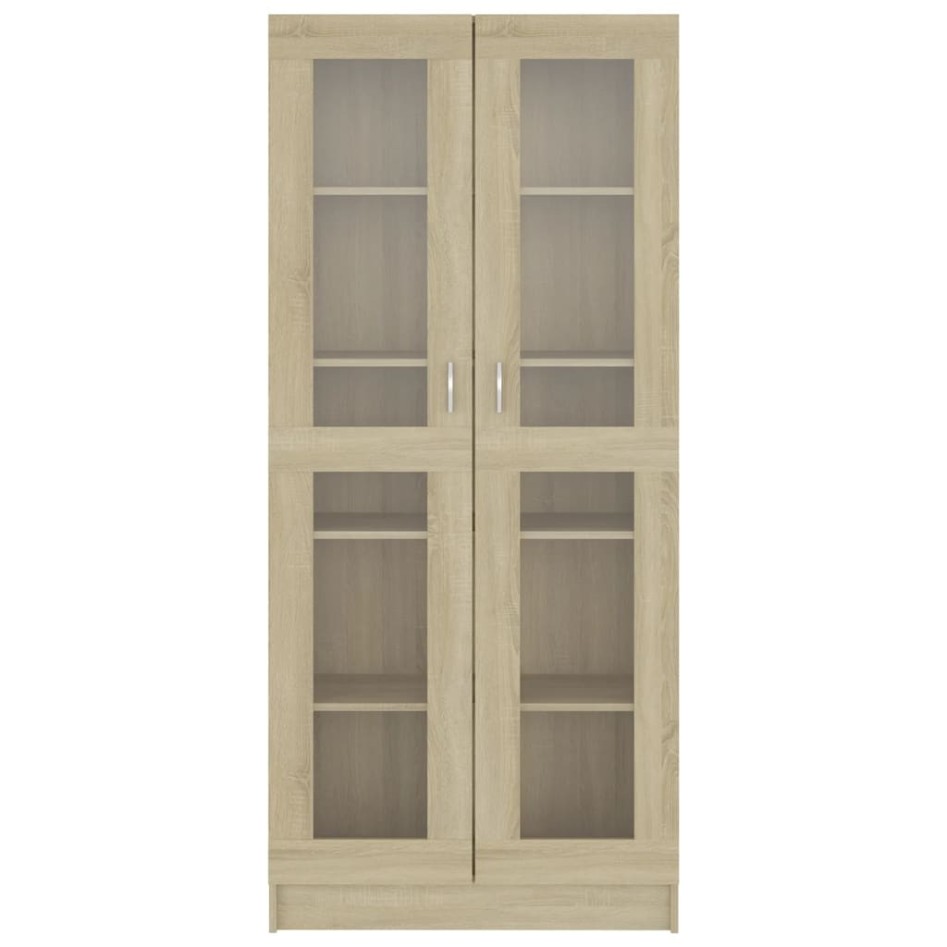 Vitrina de madera de ingeniería roble Sonoma 82,5x30,5x185,5