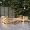 Juego de muebles de jardín 5 piezas madera maciza de pino