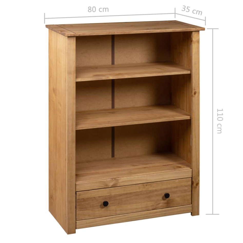 Librería de madera maciza de pino estilo Panamá 80x35x110