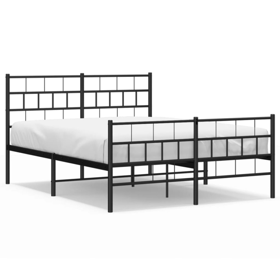 Estructura de cama cabecero y estribo metal negro 120x200