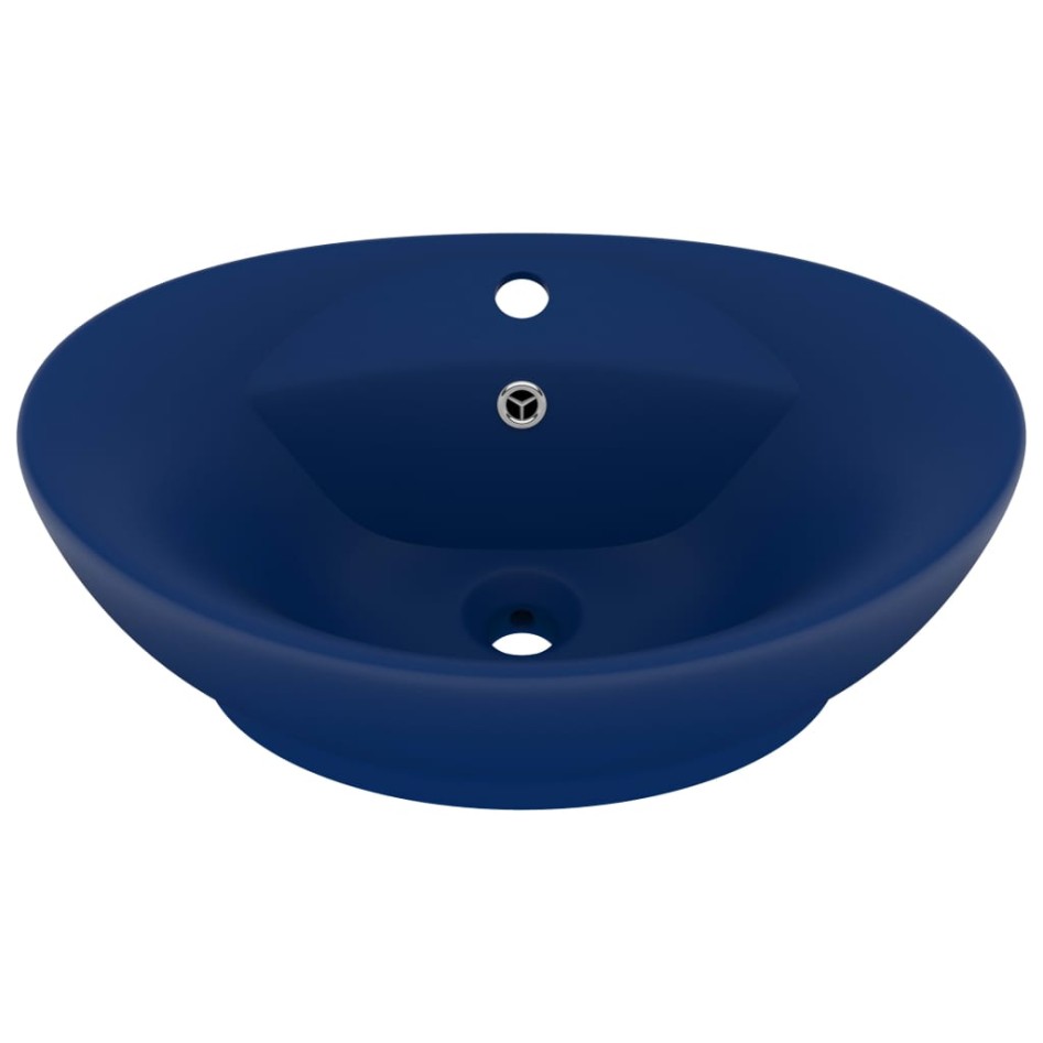Lavabo lujoso con rebosadero cerámica azul oscuro