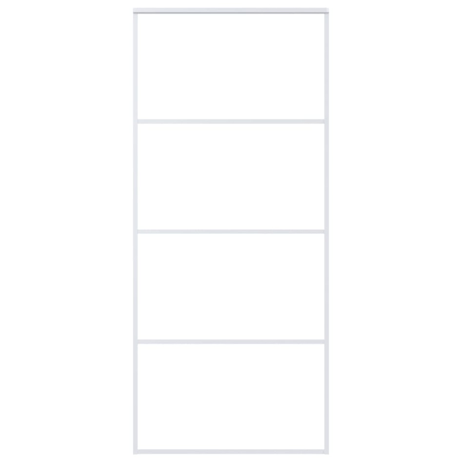 Puerta corredera ESG vidrio y aluminio blanca 90x205