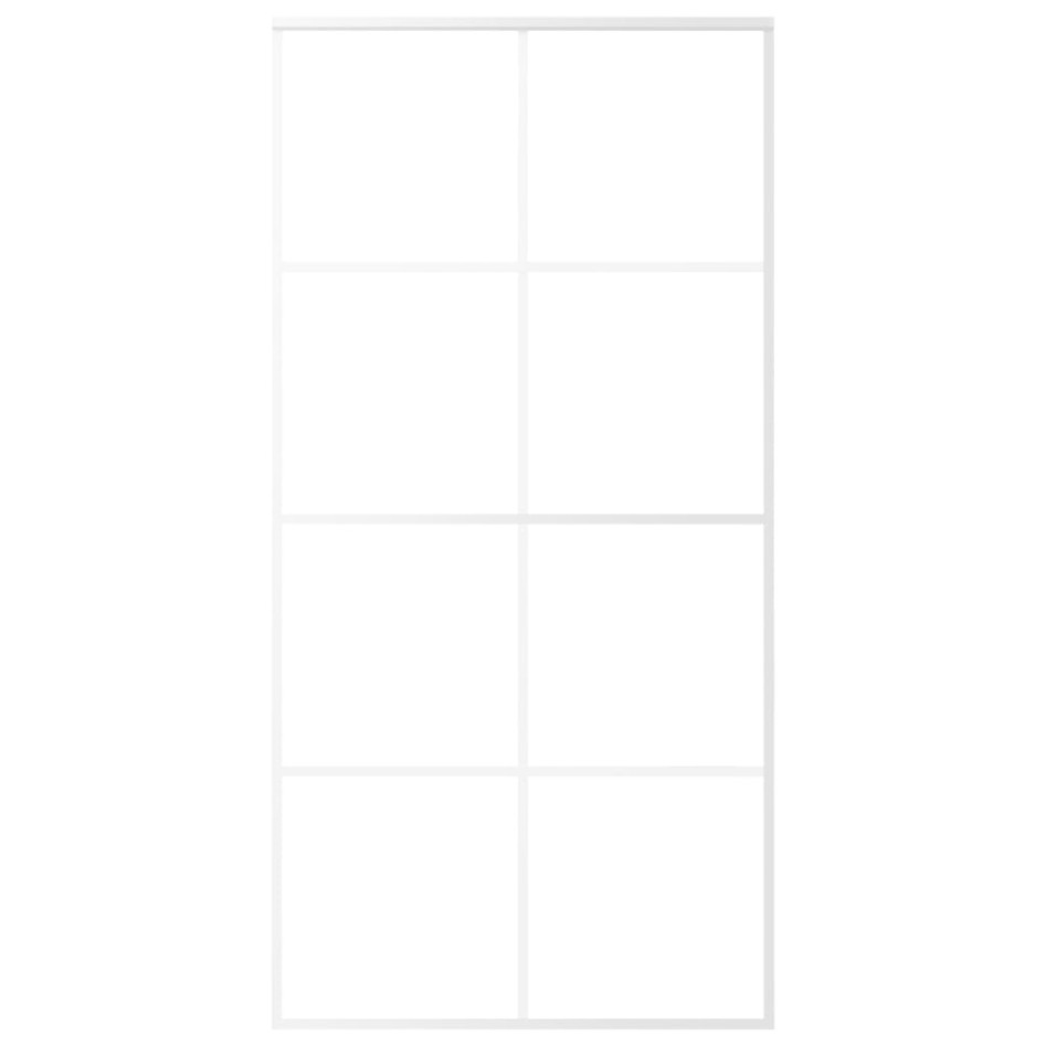 Puerta corredera ESG vidrio y aluminio blanca 102,5x205