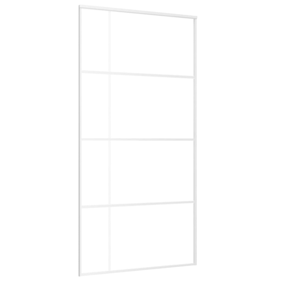 Puerta corredera ESG vidrio y aluminio blanca 102,5x205