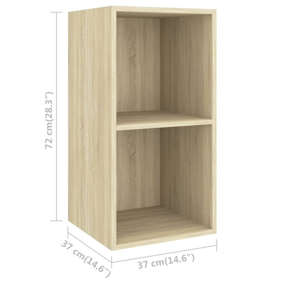 Set de muebles para TV 4 pzas madera contrachapada roble