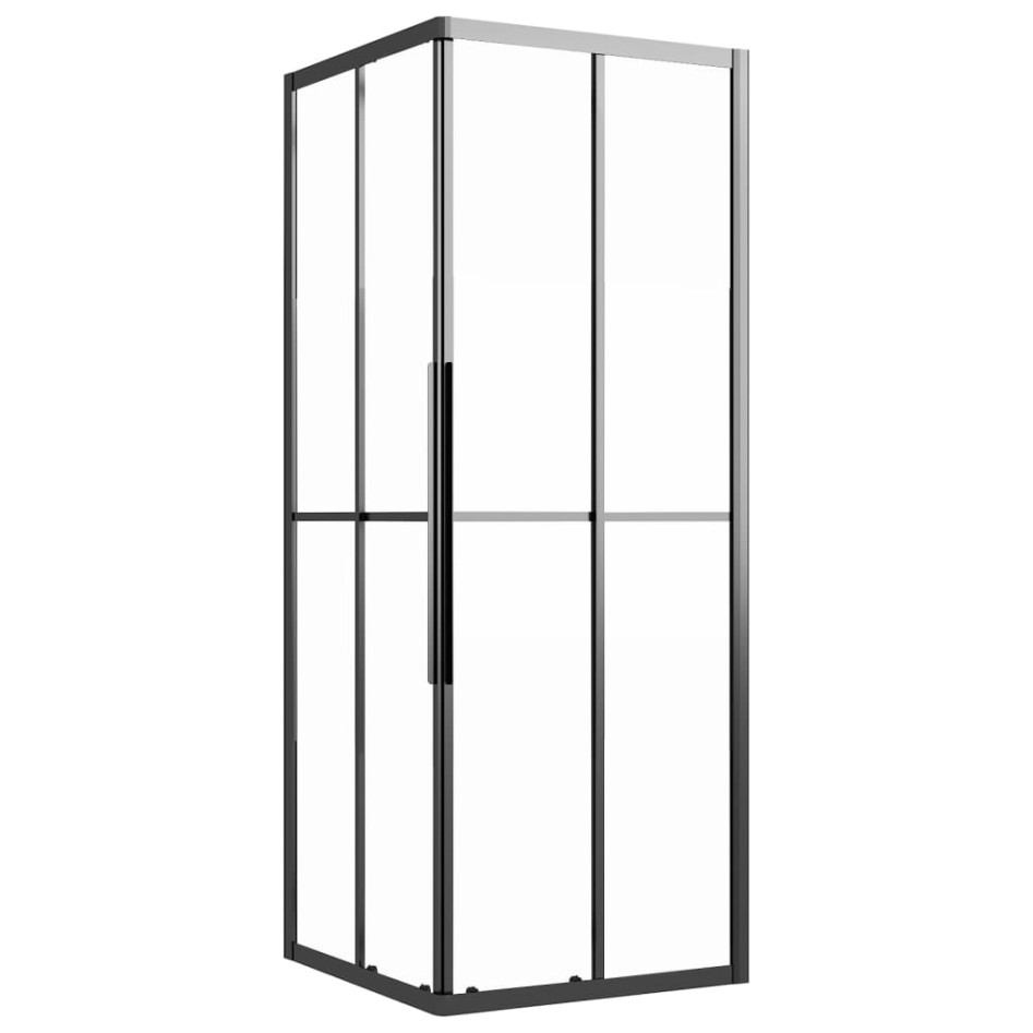 Cabina de ducha ESG esmerilado negro 80x80x180