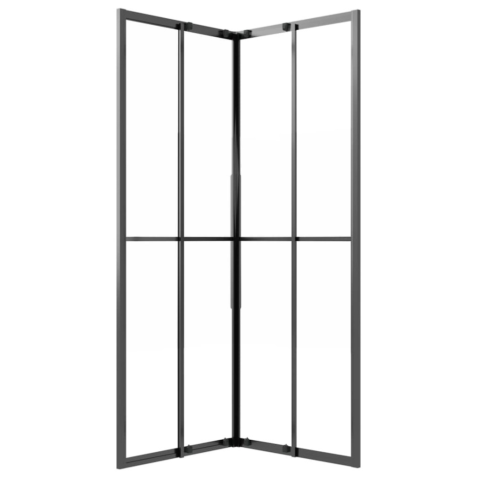 Cabina de ducha ESG esmerilado negro 80x80x180