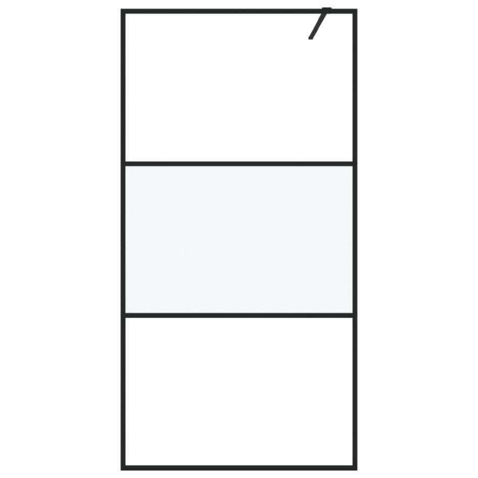 Mampara de ducha vidrio ESG semiesmerilado negro 100x195