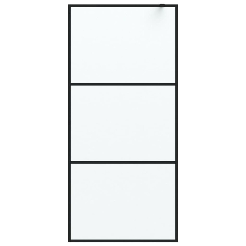 Mampara de ducha vidrio ESG esmerilado negro 90x195