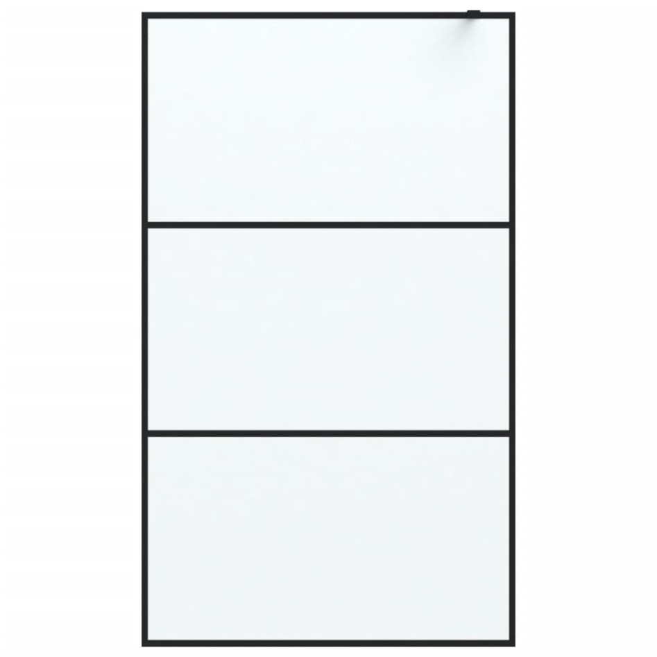 Mampara de ducha vidrio ESG esmerilado negro 115x195