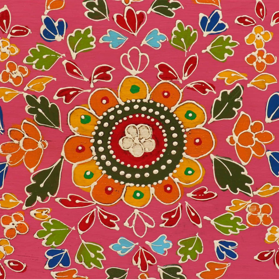 Mueble para la TV de madera maciza de mango rosa pintada a