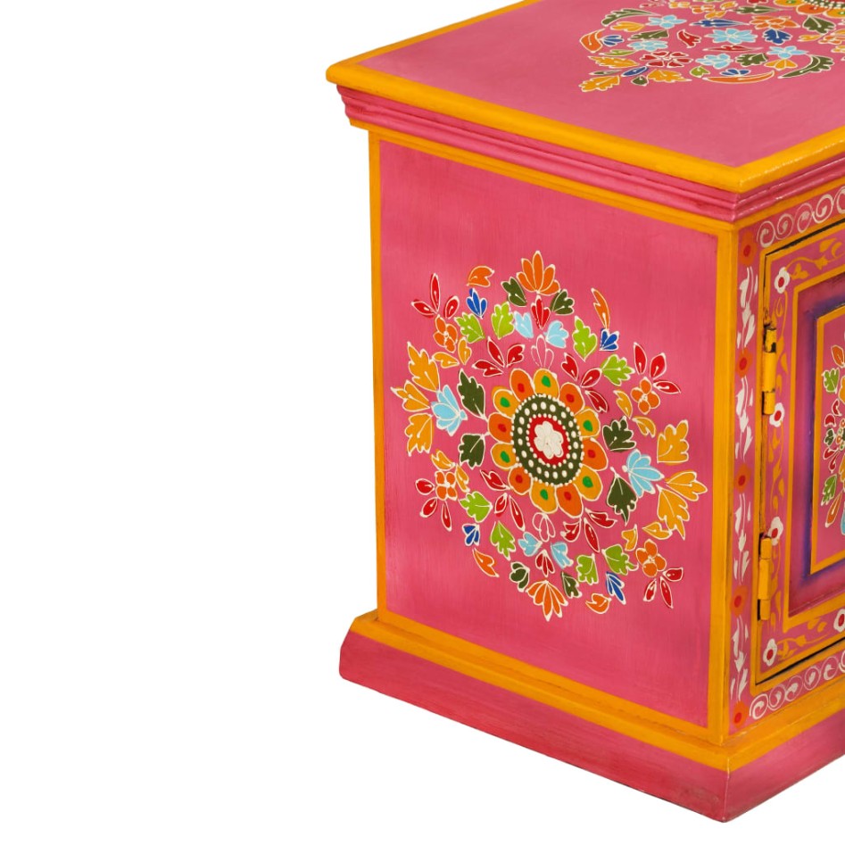 Mueble para la TV de madera maciza de mango rosa pintada a