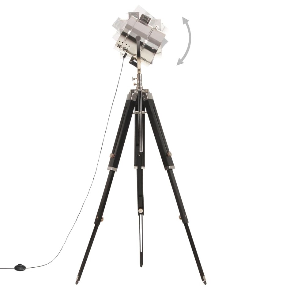 Lámpara de suelo con trípode madera maciza de mango 165