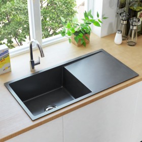 Fregadero de cocina hecho a mano acero inoxidable