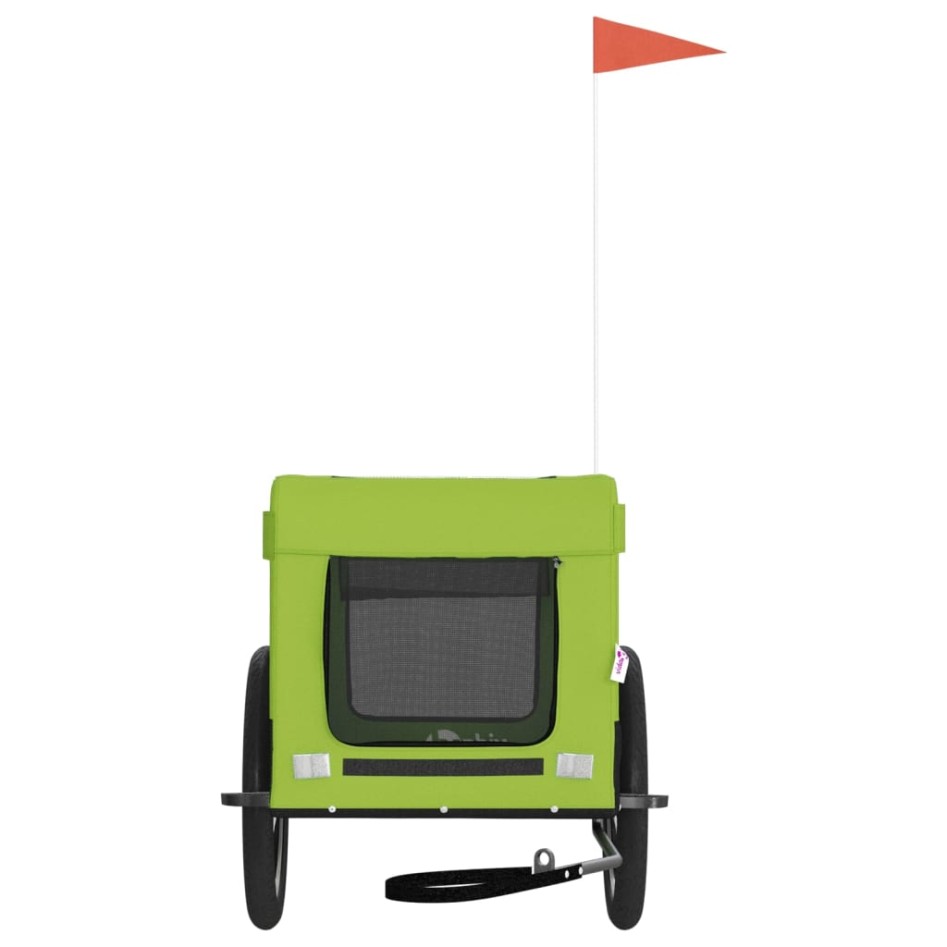 Remolque de bicicleta mascotas hierro tela Oxford verde