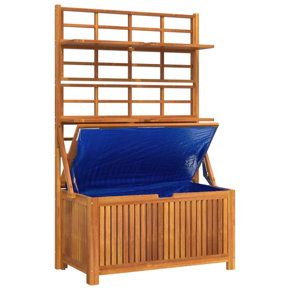 Caja de almacenaje con enrejado madera de acacia 99x50x160