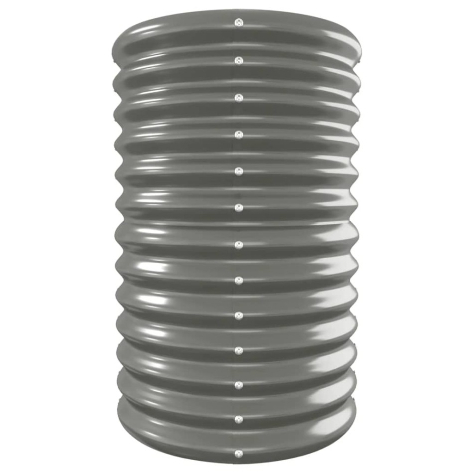 Jardinera arriate acero recubrimiento polvo gris 332x40x68