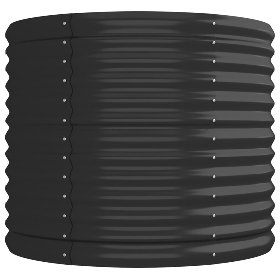 Jardinera arriate acero recubierto polvo antracita 224x80x68