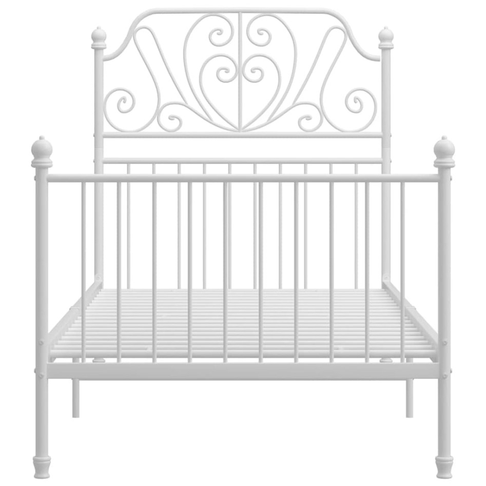 Estructura de cama de metal blanco 100x200