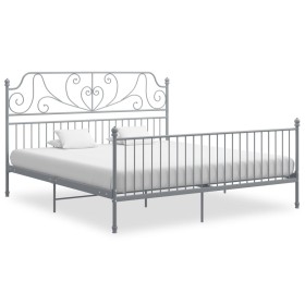Estructura de cama de metal gris 180x200