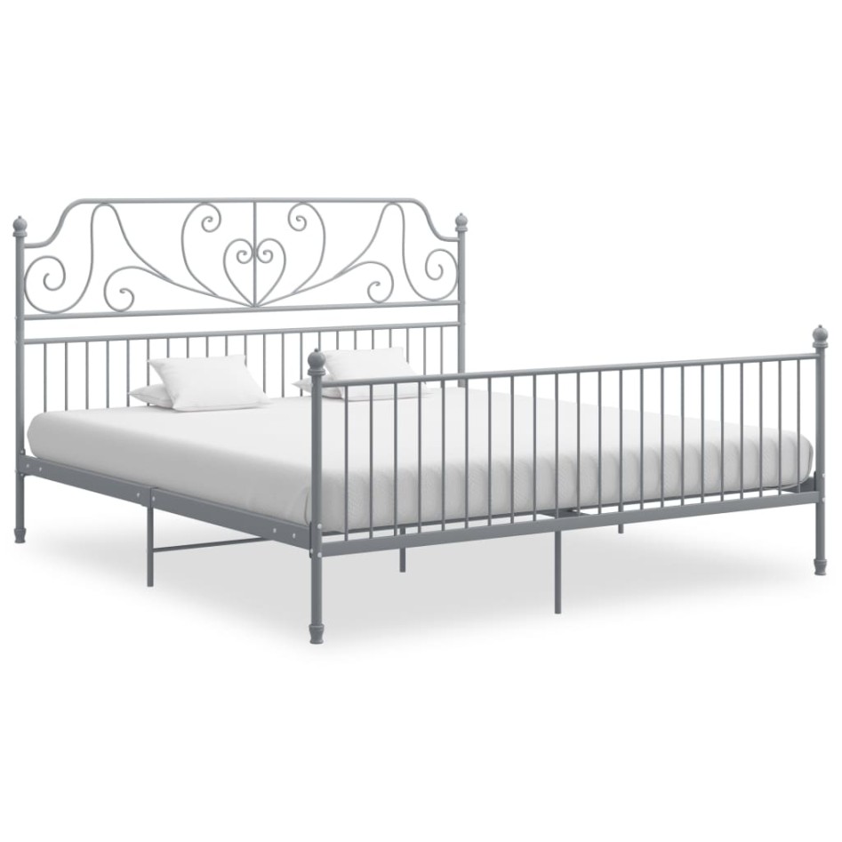 Estructura de cama de metal gris 180x200