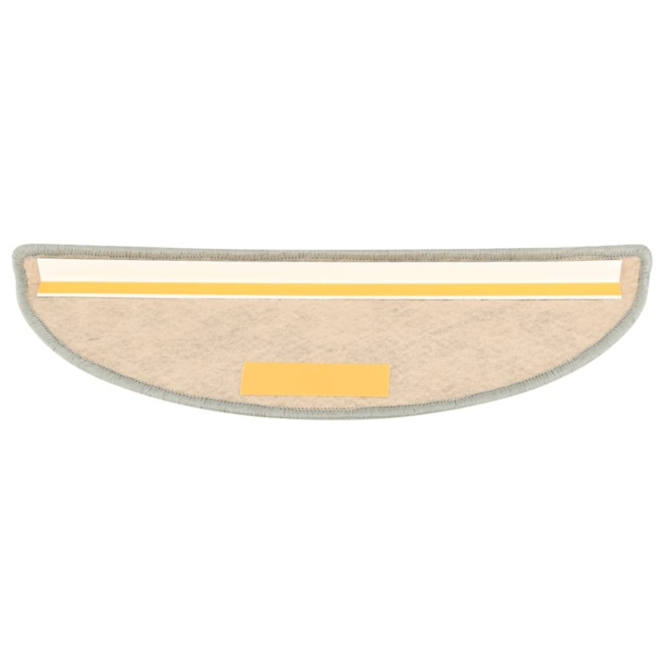 Alfombrilla autoadhesiva escalera sisal 15 uds gris 65x21x4