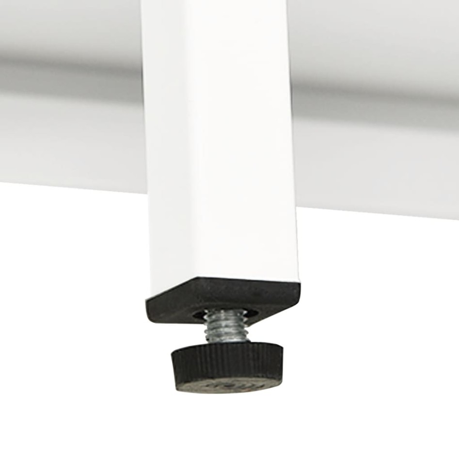 Aparador de acero y vidrio blanco 105x35x70